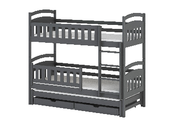 Dětská postel 80 cm BLAIR (s roštem a úl. prostorem) (grafit)