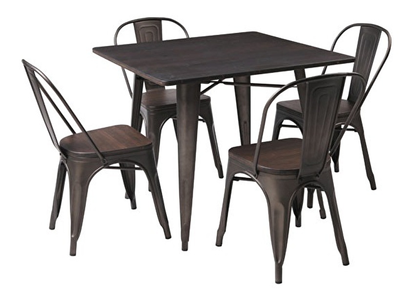 Jídelní stůl Almir (orech tmavý + grafit) (pro 4 osoby)