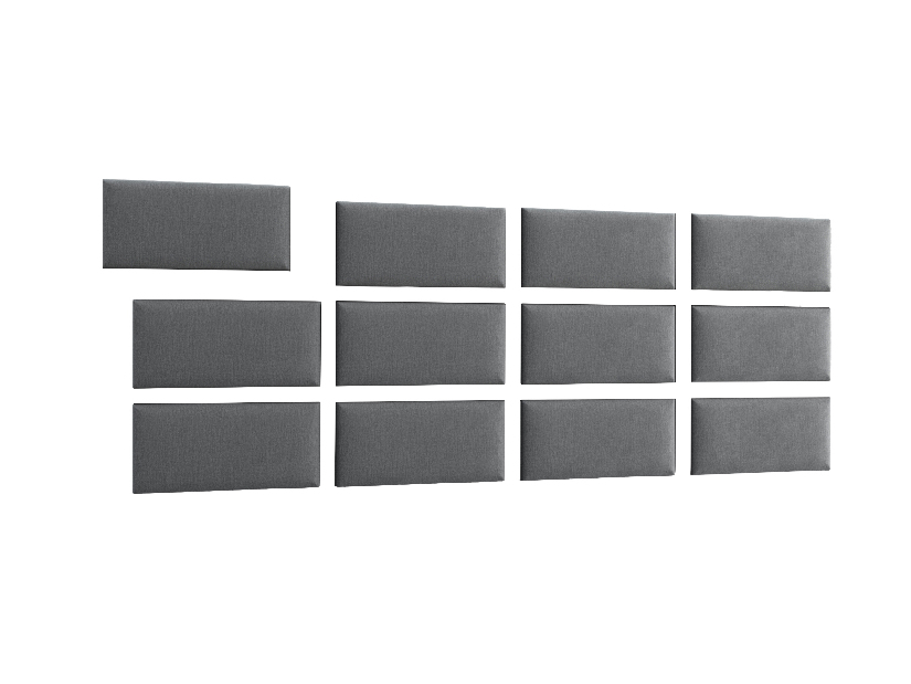 Set 12 čalouněných panelů Quadra 240x90 cm (šedá)