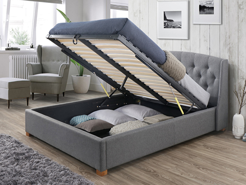 Manželská postel 160 cm Genia (s roštem a úl. prostorem)