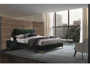 Manželská postel 160x200 cm Marnie (zelená)