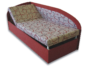Jednolůžková postel (válenda) 90 cm Krista (Cihlová 41 + Dodo 1008) (L)