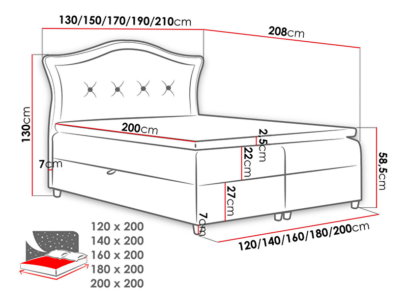 Manželská postel 140x200 cm Masala (světle hnědá) *výprodej