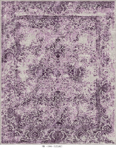 Ručně vázaný koberec Bakero Versailles prírodný hodváb Mb-304 Lila