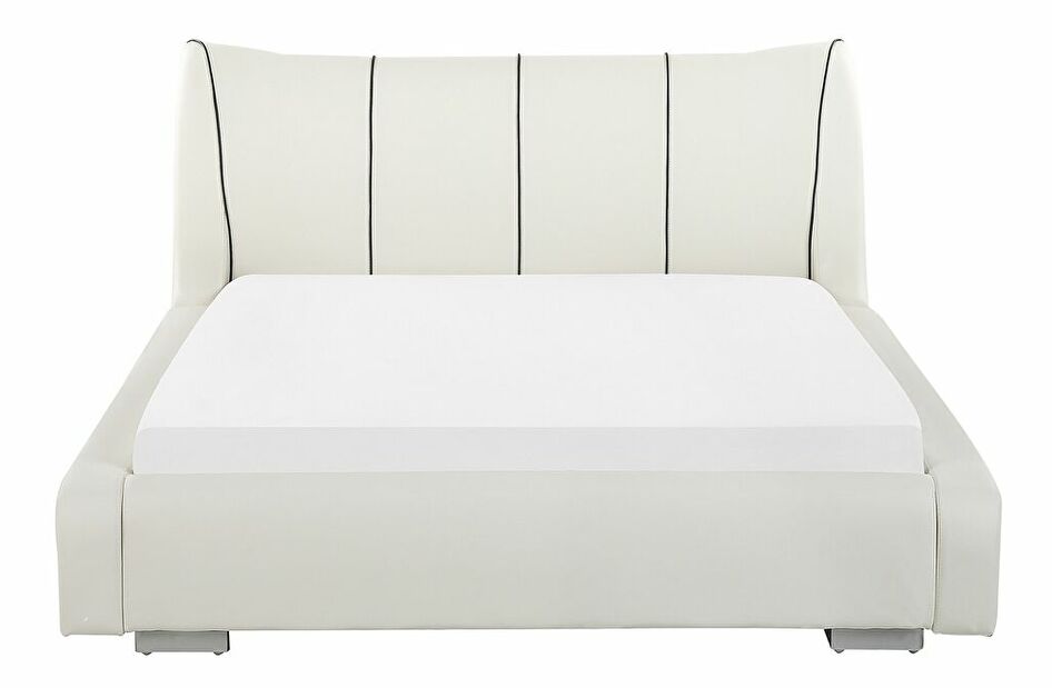 Manželská postel 140 cm NICE (s roštem) (bílá)