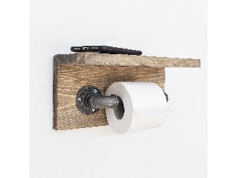 Nástěnný držák na toaletní papír Nenanu 6 (ořech + černá)