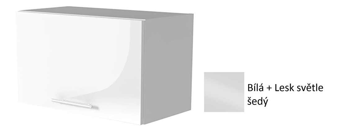 Horní kuchyňská skříňka Verlene GO-60/36 (bílá + lesk světle šedý) *výprodej