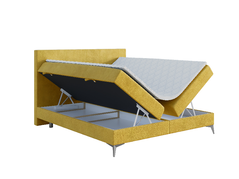 Kontinentální postel 140 cm Ricky (limetková) (s matrací a úl. prostorem)