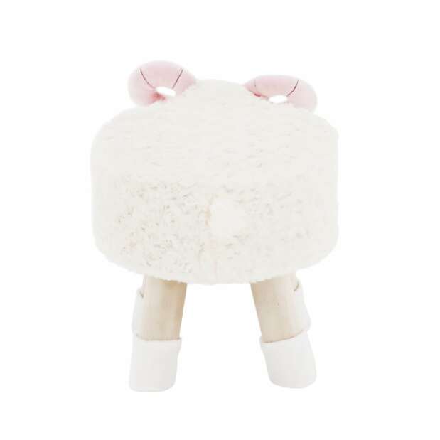 Taburet ve tvaru ovečky Banzai (bílá + růžová + přírodní)