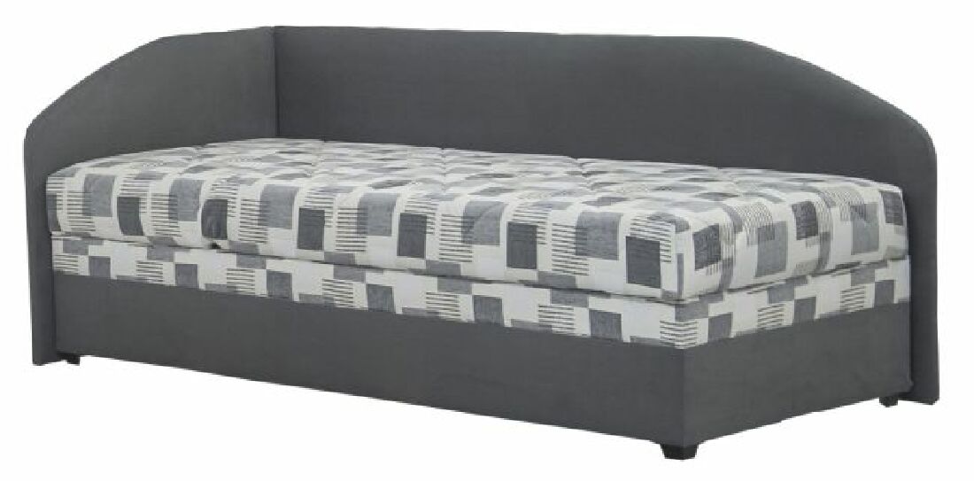 Jednolůžková postel 90 cm Blanář Turi (šedá + Kirsten 8057-11) (s roštem a matrací Alena) (L)