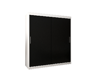 Šatní skříň 180 cm Toki (Bílá matná + Černá matná)