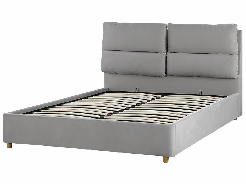 Manželská postel 140 cm Batil (šedá) (s roštem) (s úl. prostorem)