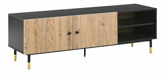 TV stolek/skříňka ALABI (světlé dřevo + černá)