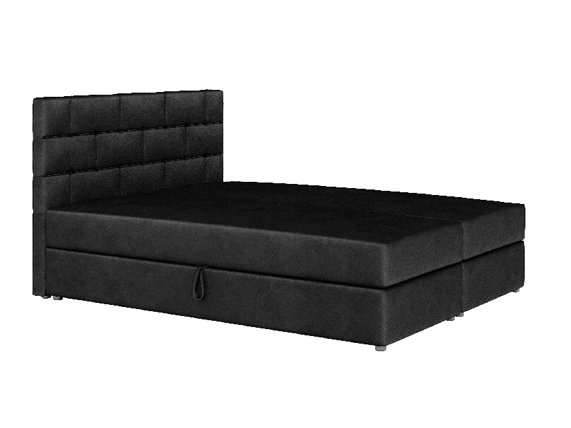 Kontinentální postel 180x200 cm Waller Comfort (černá) (s roštem a matrací)