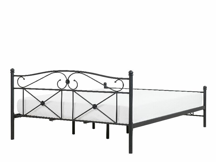 Manželská postel 180 cm RANDEZ (s roštem) (černá)