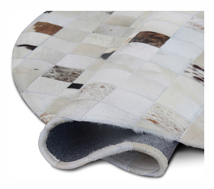 Kožený koberec 200x200 cm Korlug TYP 10 (hovězí kůže + vzor patchwork) *výprodej