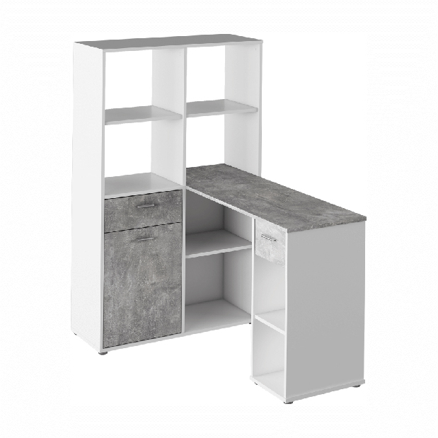 Rohový PC stolek Minnisi (beton)