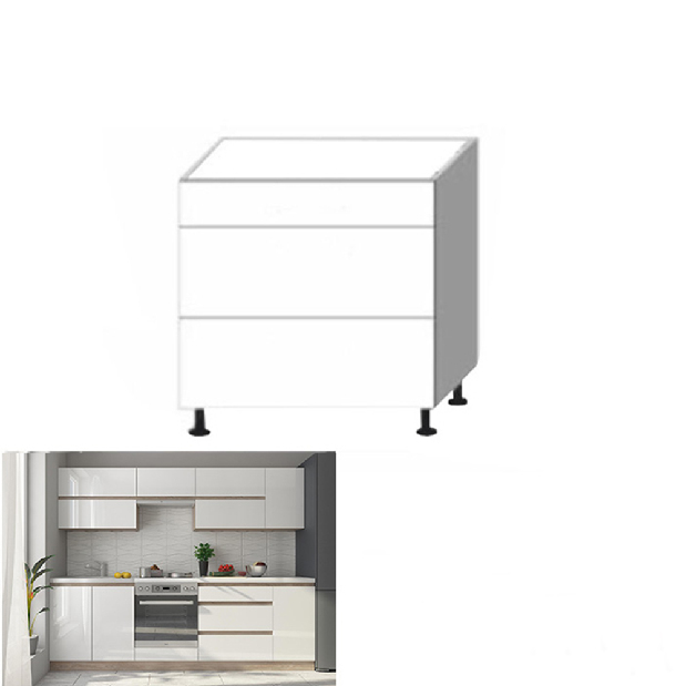 Dolní kuchyňská skříňka D80 3 Lilouse