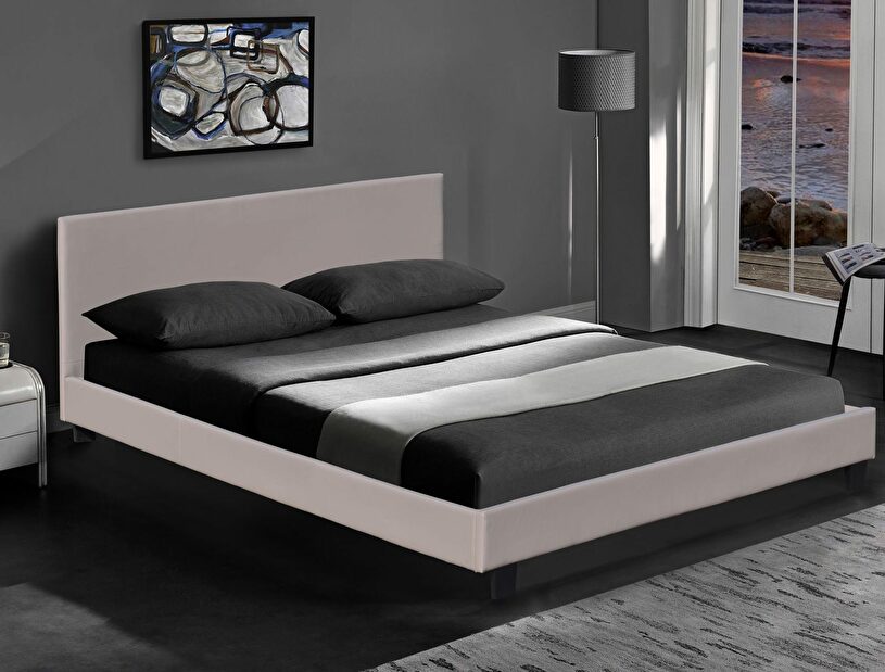 Manželská postel 160 cm Pago (capuccino) (s roštem)