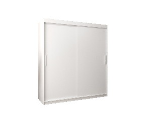 Šatní skříň 180 cm Toki (Bílá matná + Bílá matná)
