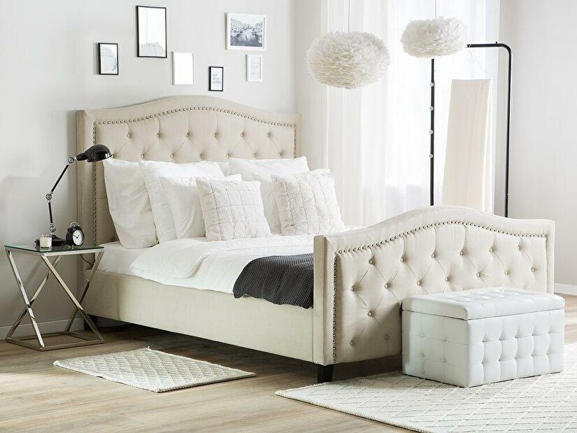 Manželská postel 160 cm AURORA (s roštem) (béžová)