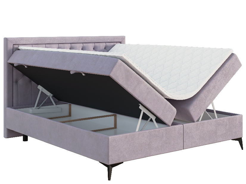 Jednolůžková postel Boxspring 120 cm Lavande (levandulová) (s matrací a úl. prostorem)
