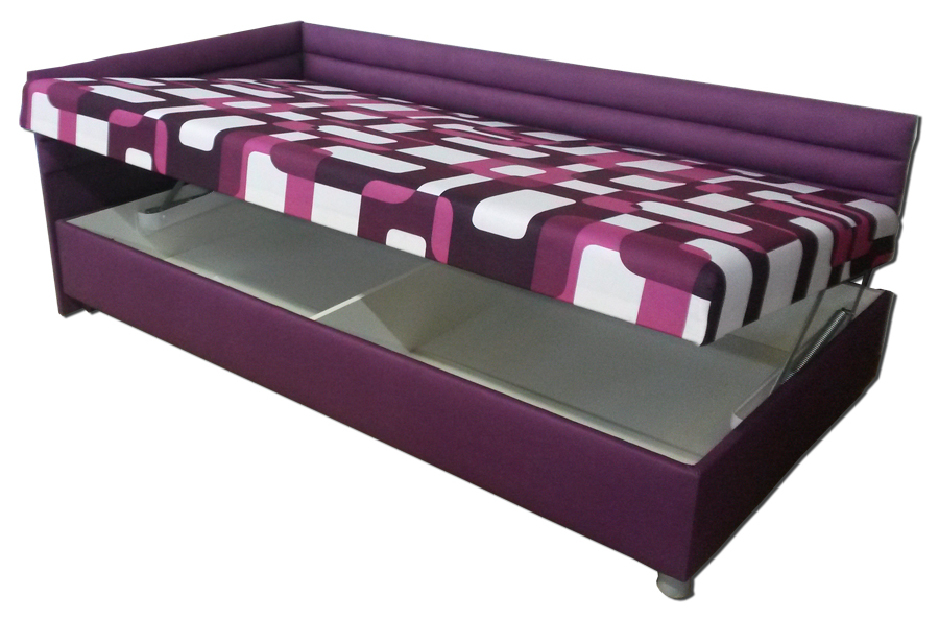 Jednolůžková postel (válenda) 110 cm BRW Elize fialová (L) (s roštem a matrací)