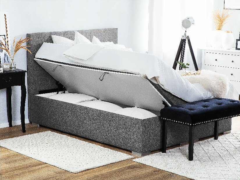 Manželská postel Boxspring 160 cm LORRO (s matracemi) (šedá)
