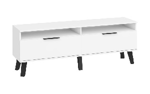 TV stolek/skříňka Shela SVN-11 (bílá + bílý lesk)