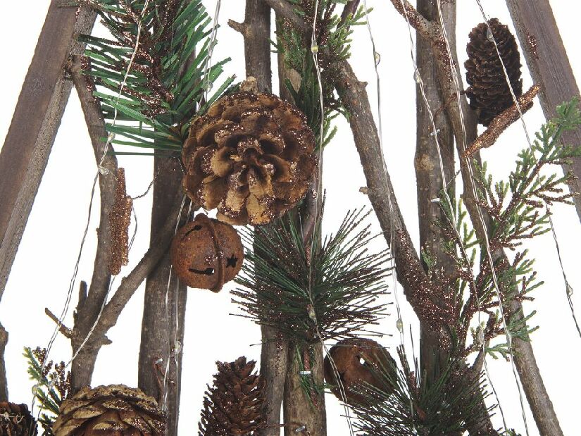 LED dekorace vánoční stromek Sioned (tmavé dřevo)