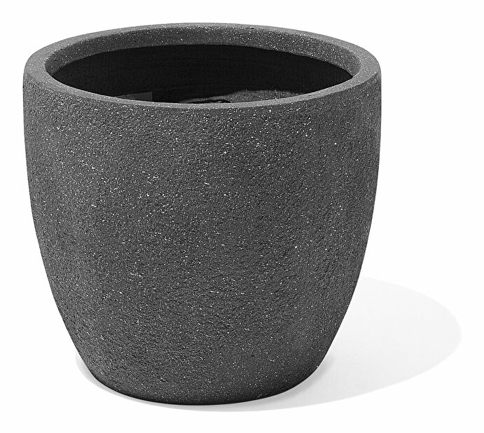 Set 3 ks. květináčů KERMAN (keramika) (černá)