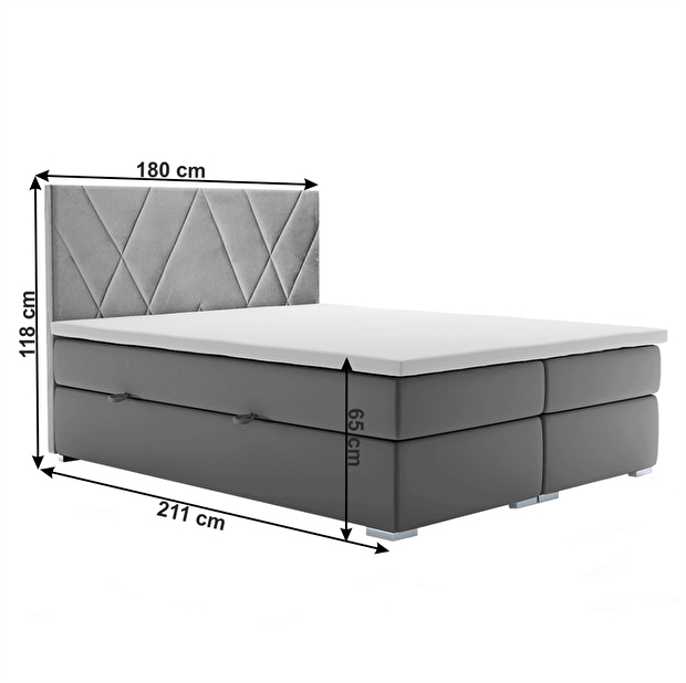 Manželská postel Boxspring 180 cm Orit (s matracemi) *výprodej