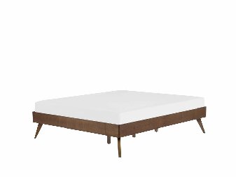 Manželská postel 160 cm BERRY (s roštem) (tmavé dřevo)