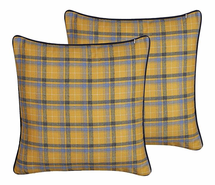 Sada 2 ozdobných polštářů 45 x 45 cm Diceta (žlutá)