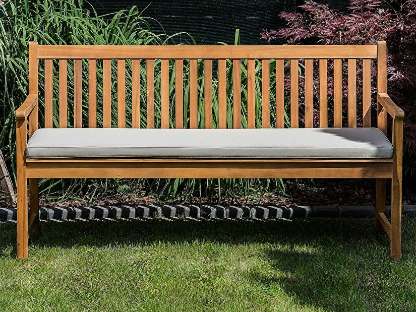 Zahradní lavice 160 cm VESTFOLD (dřevo) (béžový podsedák)