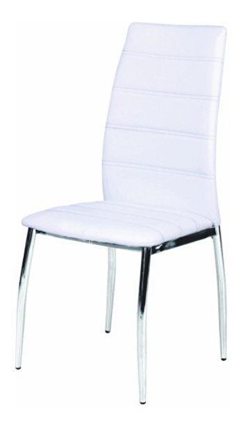 Jídelní židle Dela (bílá + chrom)