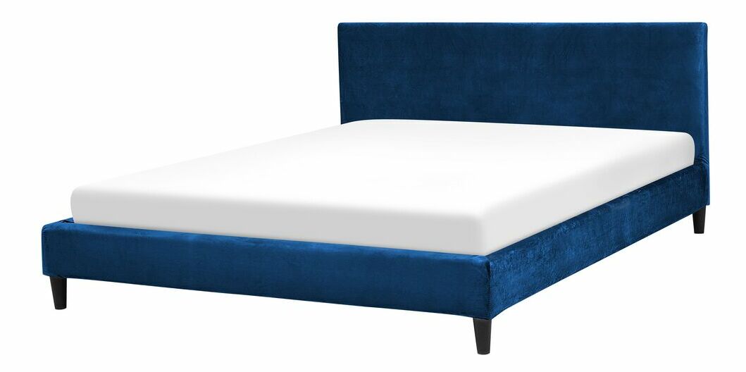 Manželská postel 160 cm FUTTI (s roštem) (modrá)