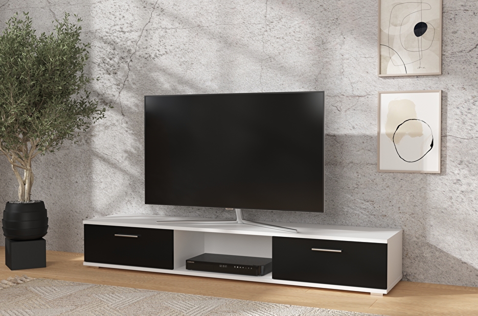 TV stolek Silena (bílá matná + černá matná)