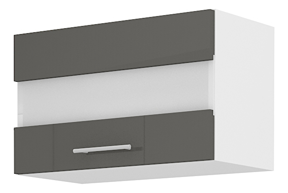Horní kuchyňská skříňka Lavera 60 GUS36 1F (bílá + lesk šedý)