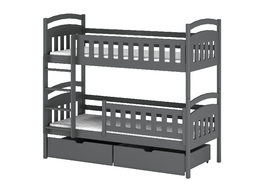 Dětská postel 90 cm Irwin (s roštem a úl. prostorem) (grafit)