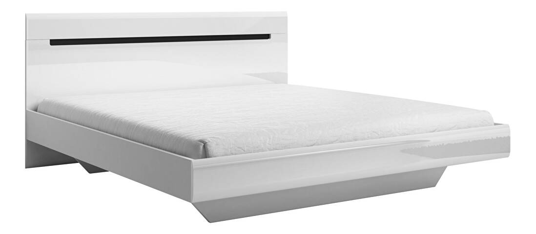 Manželská postel 180 cm Hayle Typ 32 (bílá + bílý vysoký lesk) *výprodej