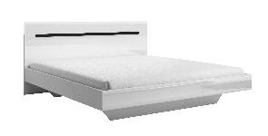 Manželská postel 160 cm Hayle Typ 31 (bílá + bílý vysoký lesk) (dárek přehoz ZDARMA)