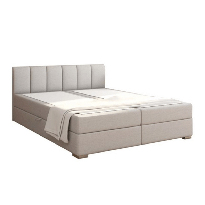 Manželská postel Boxspring 180 cm Rhoni (světle šedá) (s roštem, matrací a úl. prostorem)