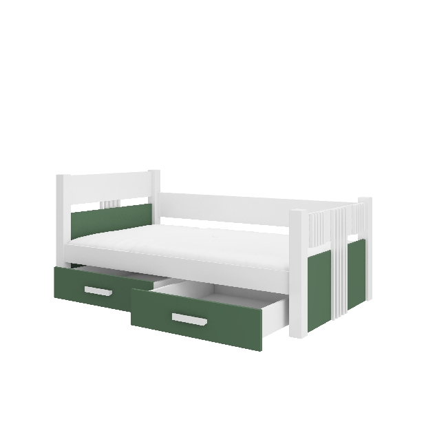 Dětská postel 200x90 cm s materacom Buppi (zelená)