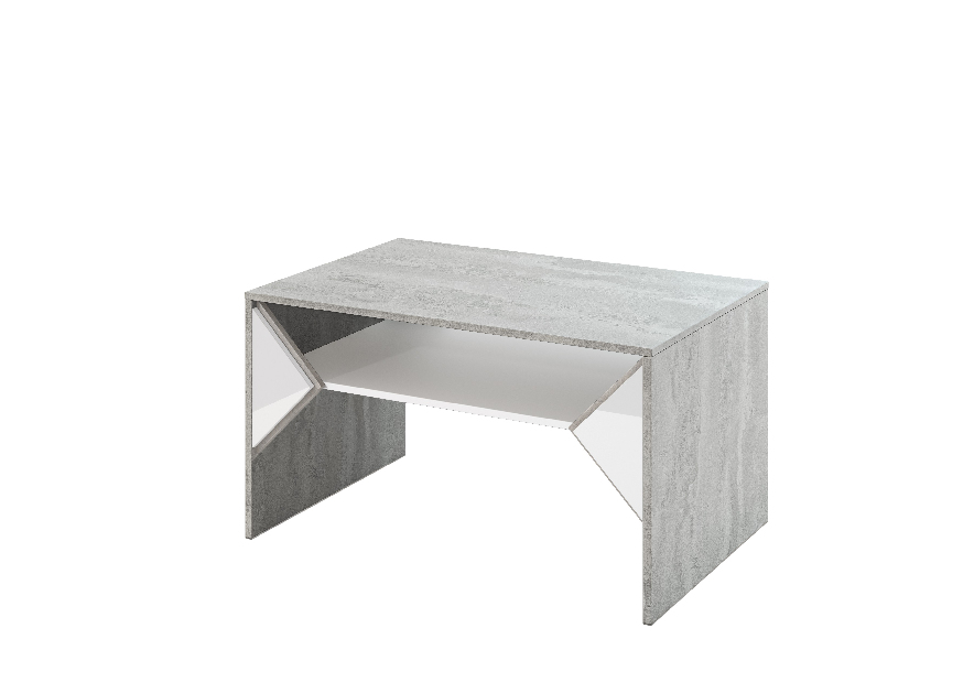 Konferenční stolek Tonfir (světle šedá + lesk bílý)