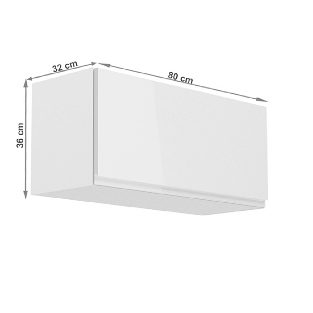 Horní kuchyňská skříňka G80K Aurellia (bílá + lesk bílý)