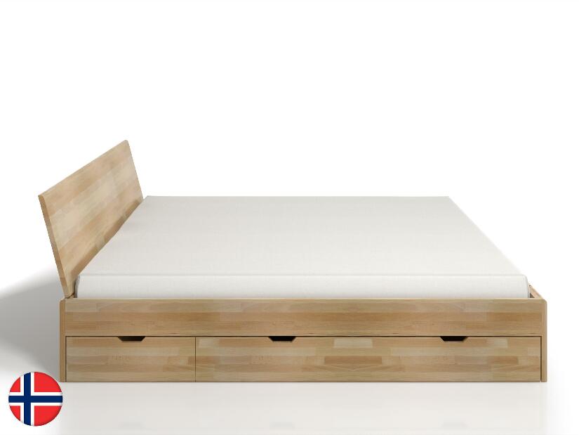 Manželská postel 200 cm Naturlig Galember Maxi DR (buk) (s roštem a úl. prostorem)
