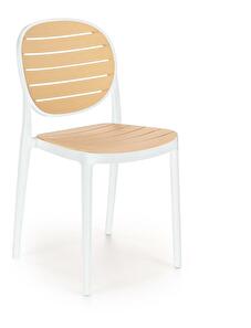 Zahradní židle Karter (bílá + naturální)