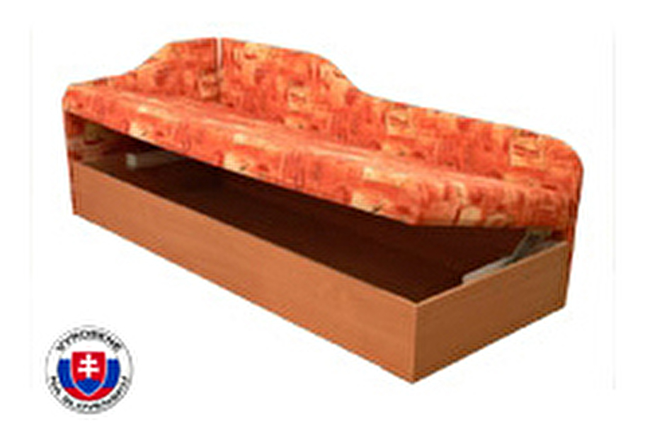 Jednolůžková postel (válenda) 80 cm Eda 4/2 (s pružinovou matrací) (L)