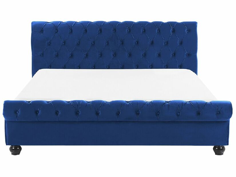 Manželská vodní postel 180 cm Alexandrine (modrá) (s roštem a matrací)